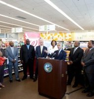 Mayor Rahm Emanuel announces Walgreens will bring 600 jobs to Chicago during a press conference on June 29. (Photo by: Brooke Collins/ Photo provided by: City of Chicago)