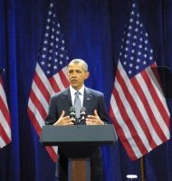 Im here not because I need your help, but because the country needs your help, President Barack Obama said in Chicago Jan. 11. The change we believed in, we knew it wouldnt come easy and we knew it wouldnt come quickly. (Photo by Rhonda Gillespie)
