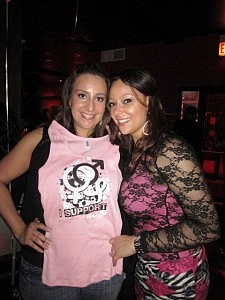 State Representative Maria Berrios (left) attended Team Rack Pack's fundraiser at Darkroom on Chicago's north side in support of fighting breast cancer. Here, she is pictured with Team Rack Pack member Erica Pacheco (Right).