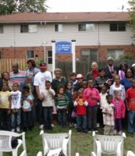 Nalls family and Lioncrest residents and children were in attendance at the park dedication.